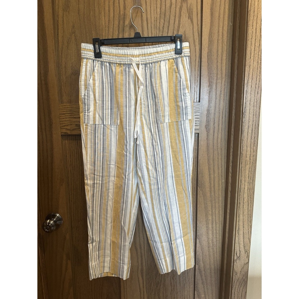 Land 'N Sea Linen Blend Wide Leg Cropped Pants